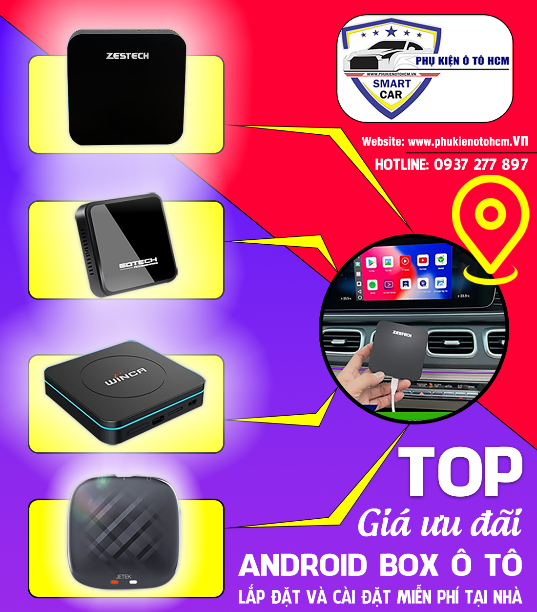 Lắp android box ô tô chuyển đổi giữ nguyên màn hình zin xe trở nên thông minh hơn